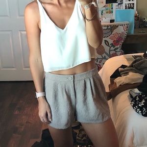 Free People Cream High Waisted Shorts
